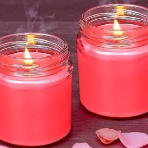 Handcrafted Scented Candles (30 Hours, 100% Soy Wax) | Smoke-Free | Sweet Lavender, Rose & Vanilla Fragrance for Home (Copy)