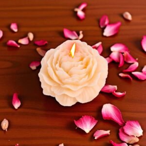 Wax Peony Flower Scented Candles (Pack Of 2) - Blend Of Natural Fragrances Long-Lasting Aroma