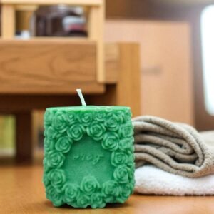 Soy Wax Pillar Candle Set Of 1 Pcs Ribbed Vanilla Scented Pillar Candles For Home Decor Diwali Wedding Valentine Church X-Mass Spa Dinner Table