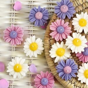 Flower Scented Candle Set of 4 – Handcrafted Soy Wax Candles, Aromatherapy, Decorative Design, Eco-Friendly, Ideal for Home Decor, Weddings, or Gifts