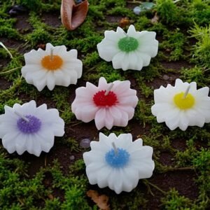 Flower Scented Candle Set of 4 – Handcrafted Soy Wax Candles, Aromatherapy, Decorative Design, Eco-Friendly, Ideal for Home Decor, Weddings, or Gifts